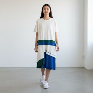 2ND Rosecoco Korean Fashion White Pleated T Shirt Dress